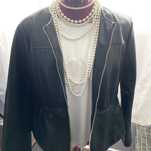 Zara Faux Leather Fitted Jacket - Picture 1 of 15